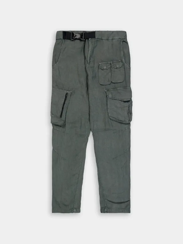 Alpha Industries Cargo Pantalon lin charcoal poches