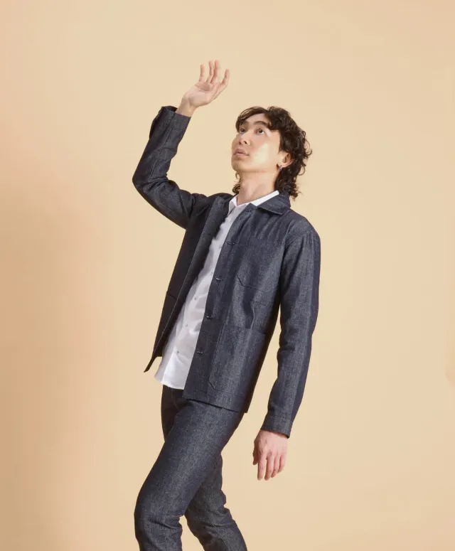 SOUBACQ Le Bleu Majorelle veste de travail denim japonais