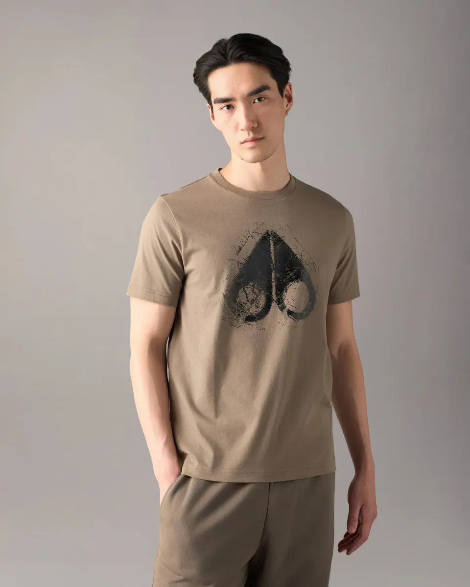 Moose Knuckles Icebreak Logo T-Shirt Ashen Coton