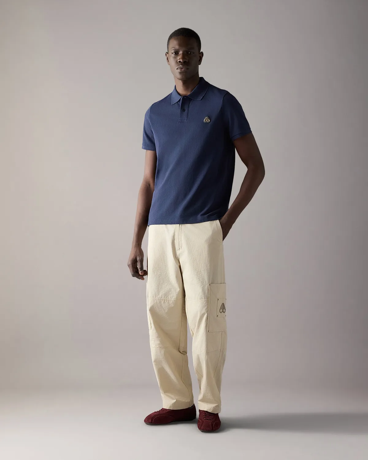 Moose Knuckles Gold Series Everett Polo Marine Coton