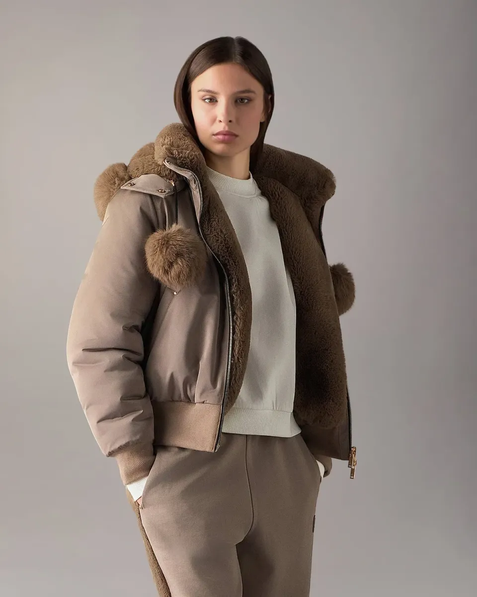 Moose Knuckles Debbie Bomber Réversible Noir Satin