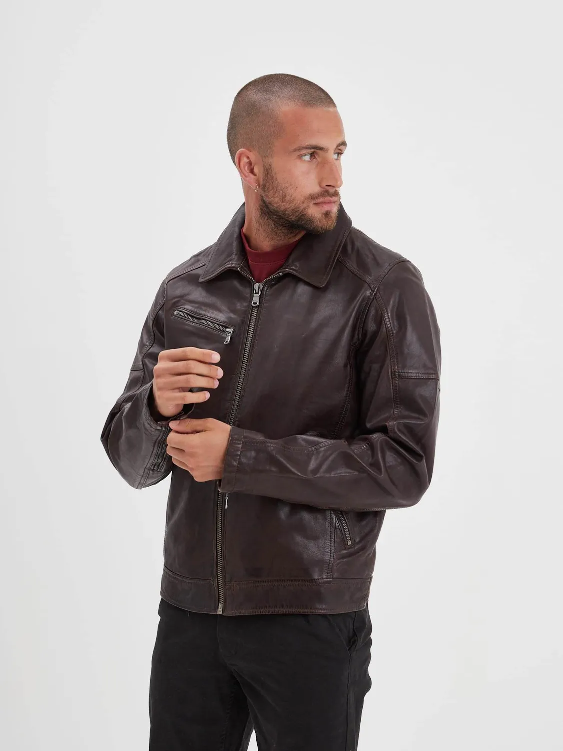 Daytona Mick blouson cuir homme bison cuir mouton