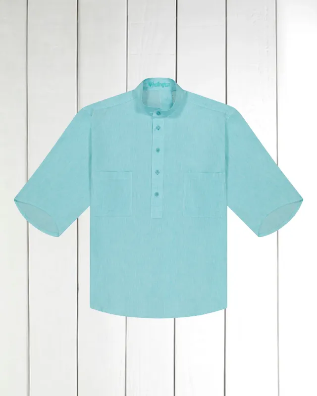 Hollington Deauville chemise lin coton menthe L