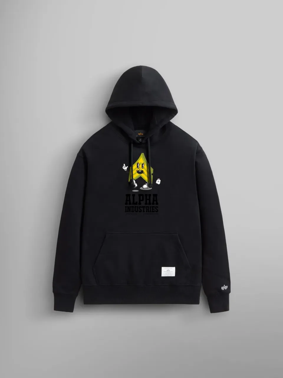Alpha Industries Badge Hoodie Sweat Capuche Noir Coton