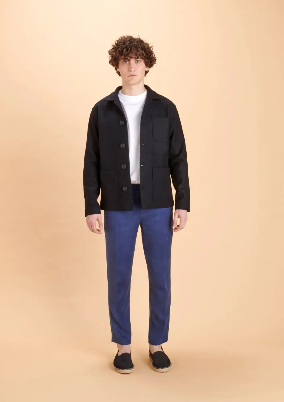 Soubacq Le Bleu Carino veste de travail laine cachemire