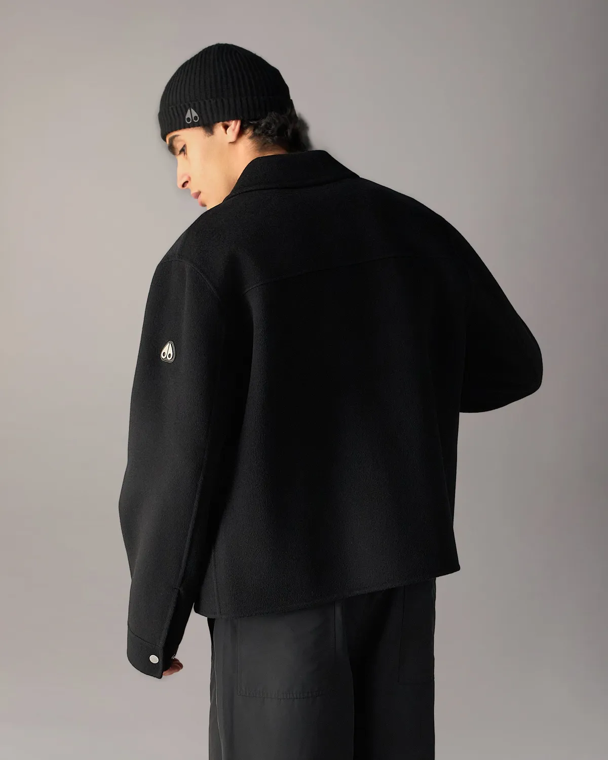 Moose Knuckles Jacques veste laine noire chic