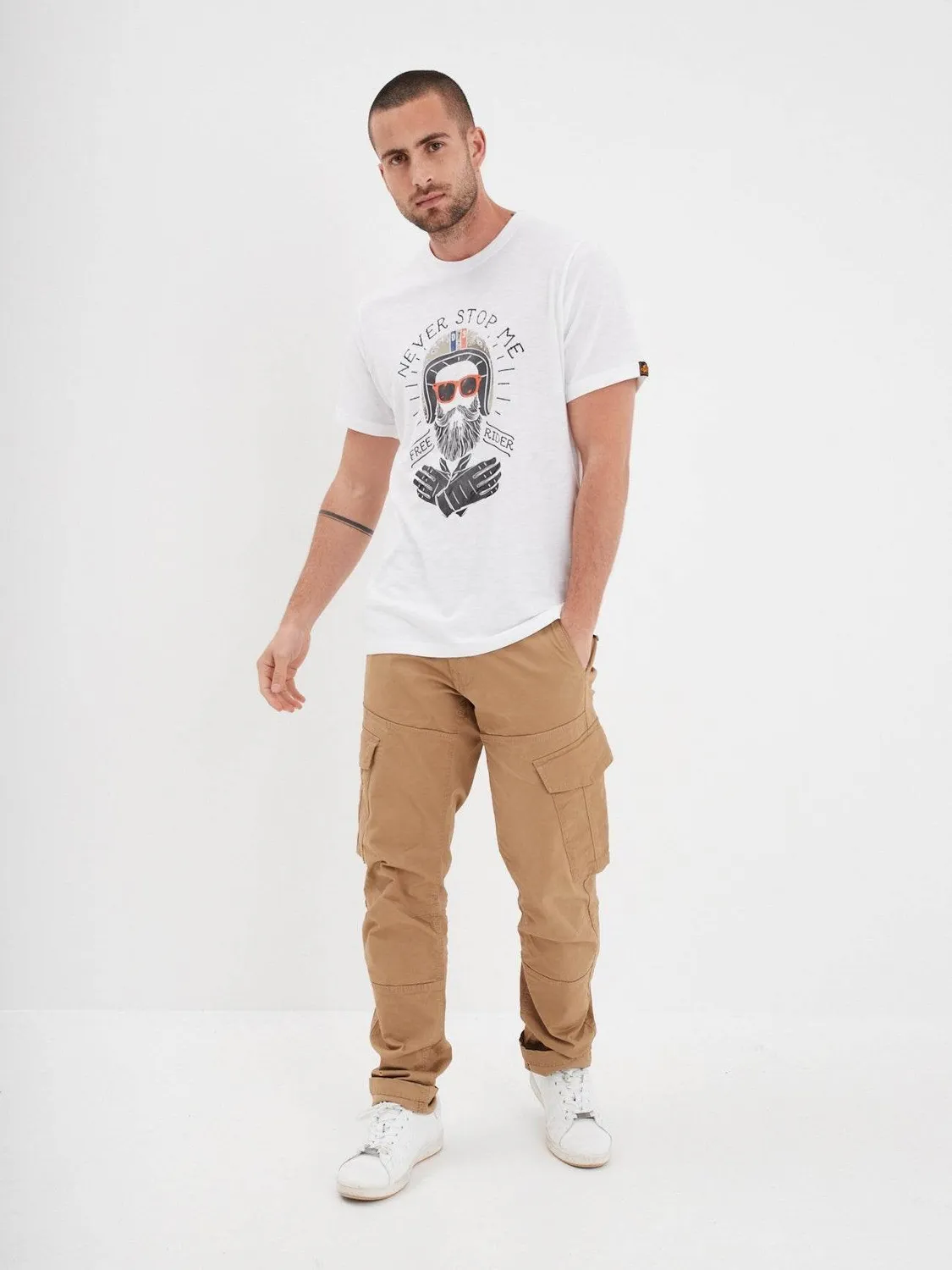 Daytona Free Rider t-shirt homme noir coton flammé