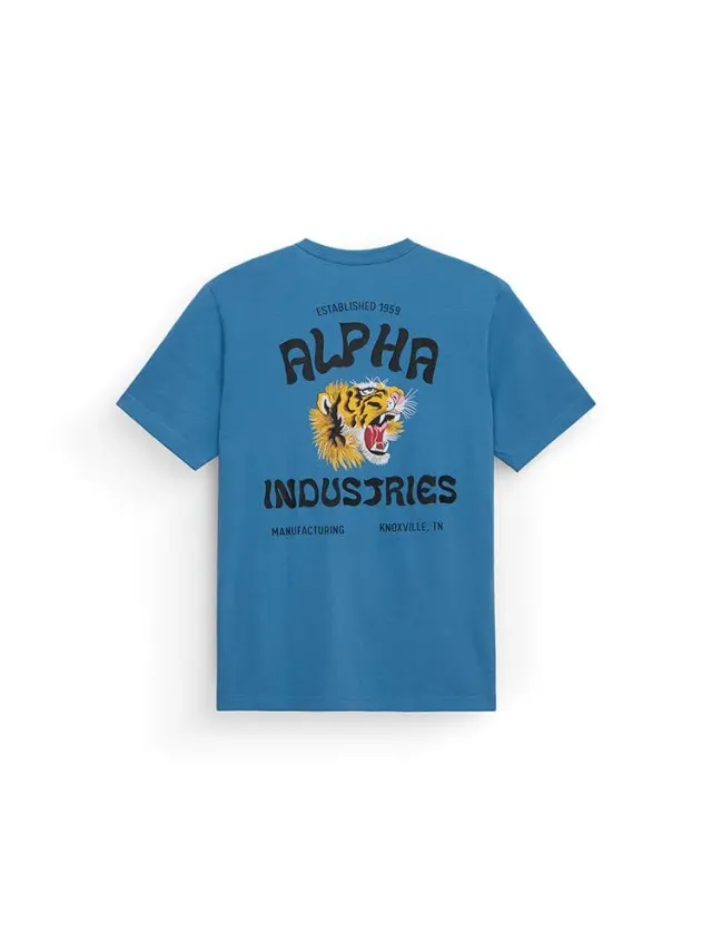 Alpha Industries Tiger Roar tee-shirt bleu coton imprimé