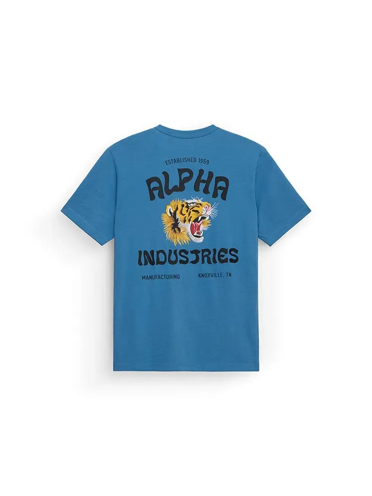 Alpha Industries Tiger Roar tee-shirt bleu coton imprimé