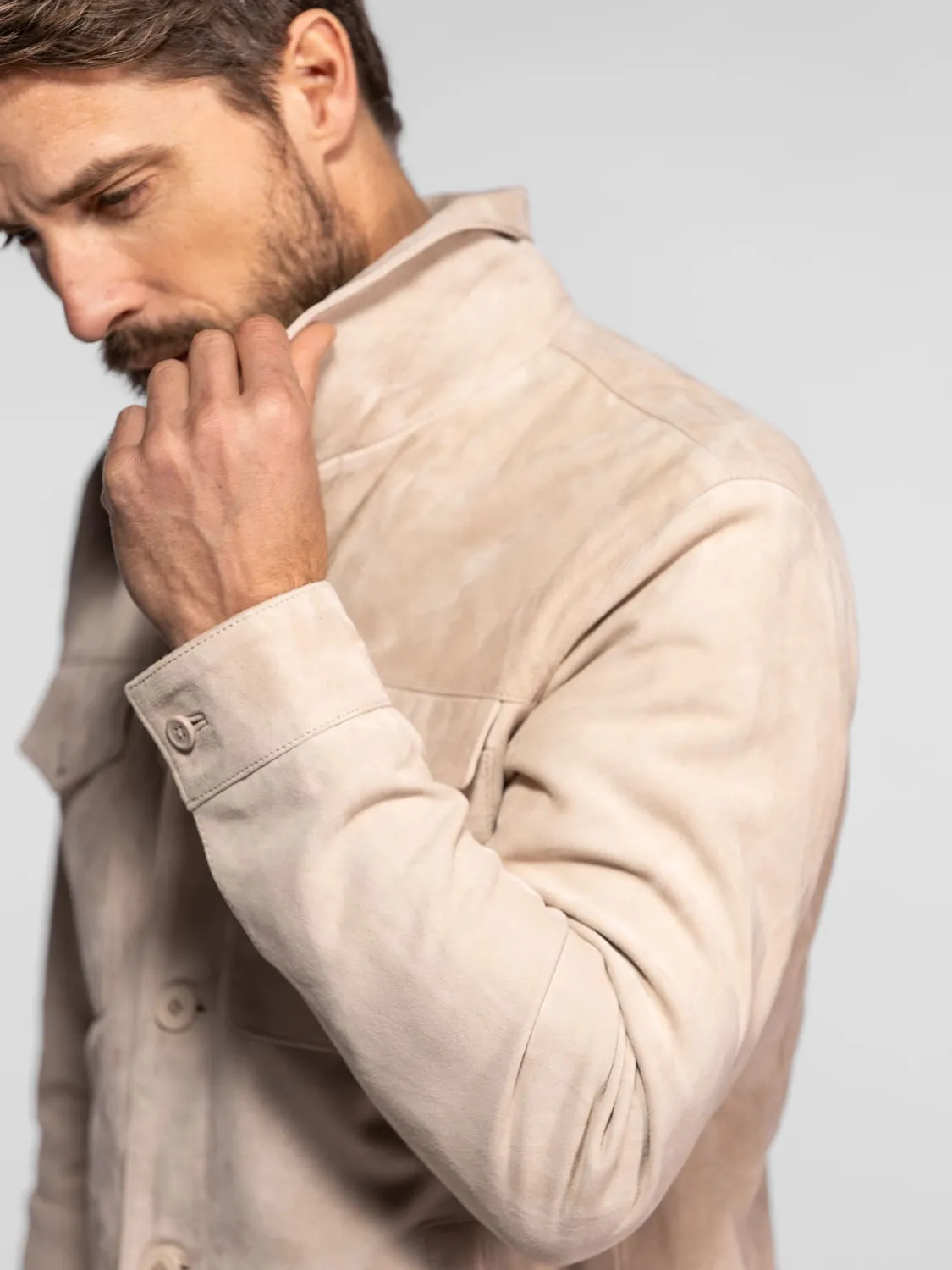 DAYTONA Windham veste suédine cuir chèvre col chemise