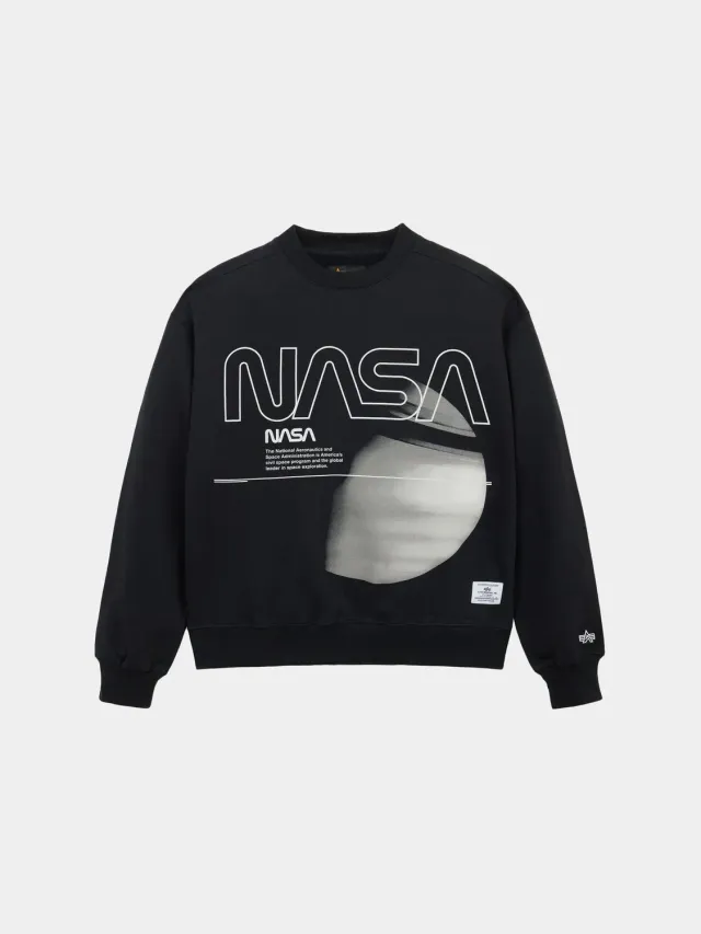 Alpha Industries NASA Galaxy Essential Crew sweat noir coton