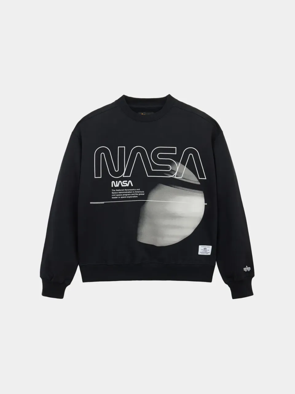 Alpha Industries NASA Galaxy Essential Crew sweat noir coton