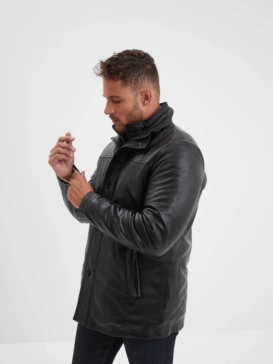 Daytona Moose veste cuir homme bison agneau vintage