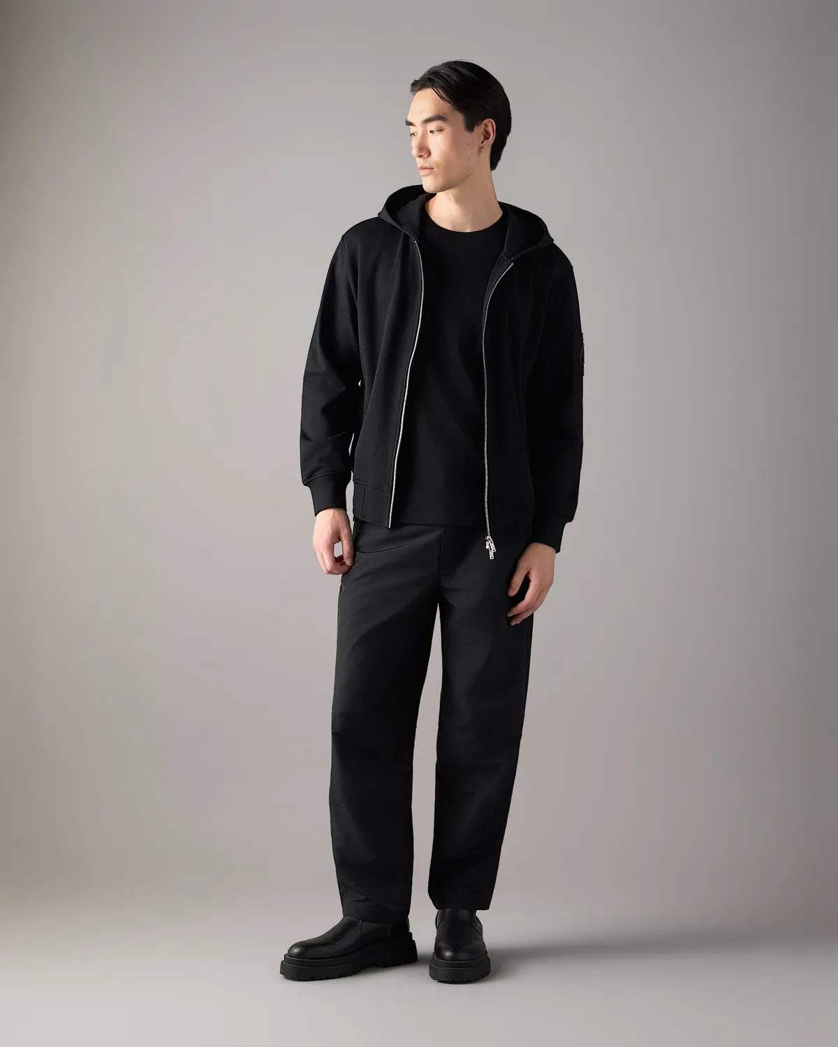 Moose Knuckles Hartsfield sweat zippé noir molleton
