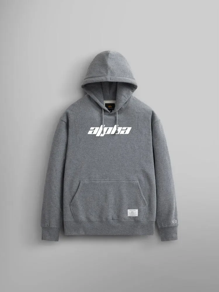Alpha Industries Alpha Logos Hoodie sweat capuche gris chiné poche