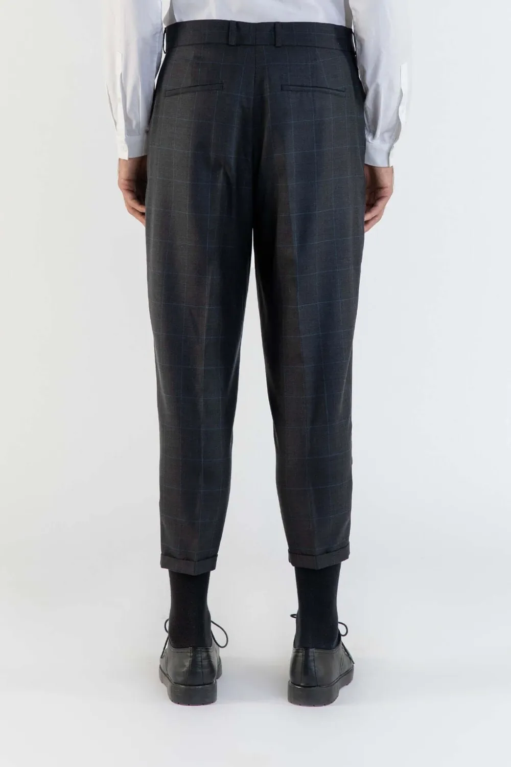 Lebrun Laine Marron à Plis pantalon marron Prince de Galles