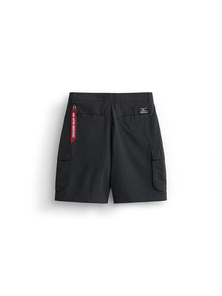 Alpha Industries Seersucker short gris anthracite coton