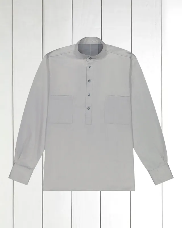 Hollington col mao granite chemise coton gris