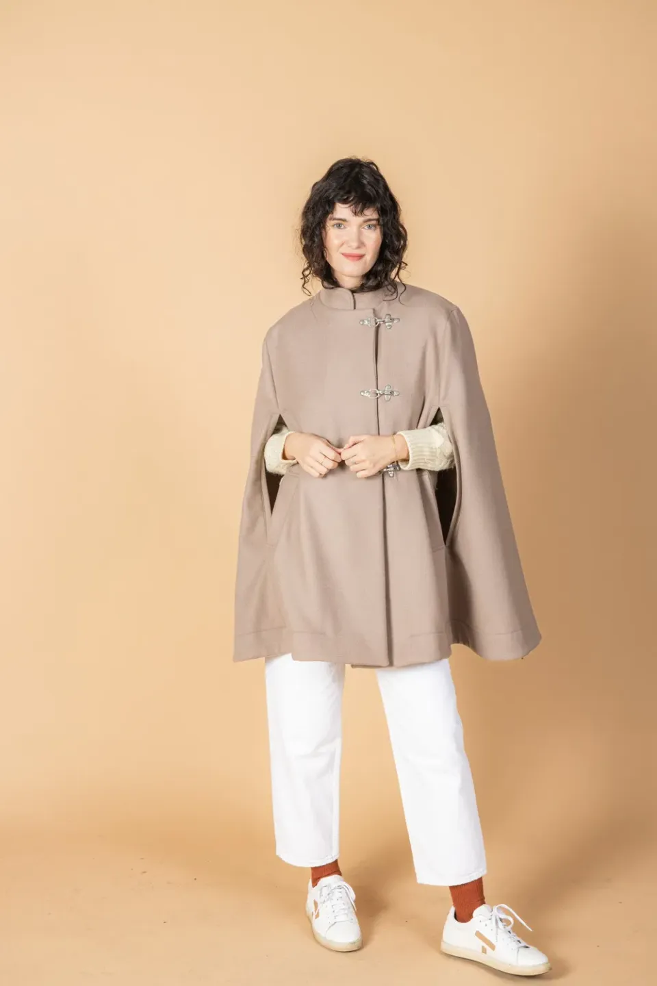 Soubacq Odeon cape laine alpaga beige