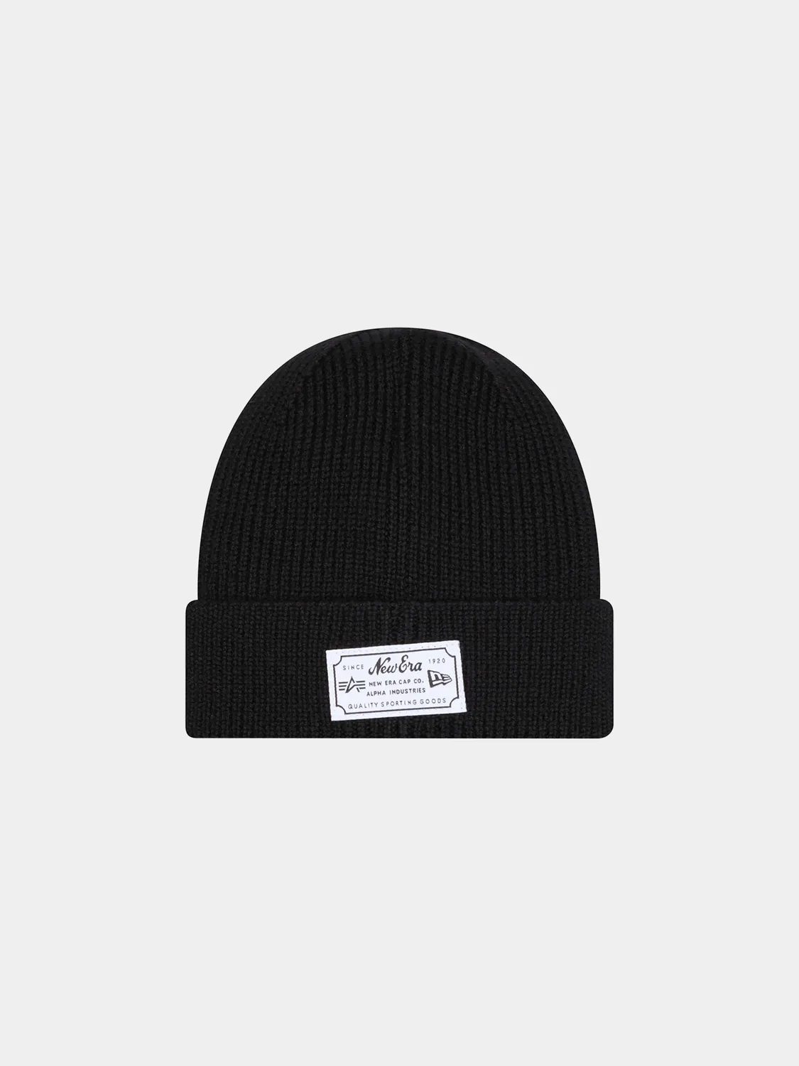Alpha Industries Rangers bonnet court noir laine mérinos