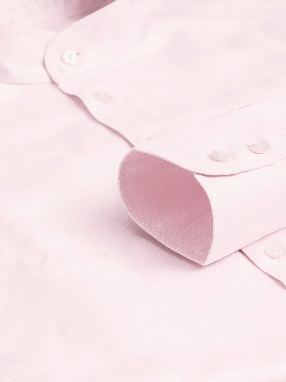 Hollington chemise col mao coton rose coupe droite