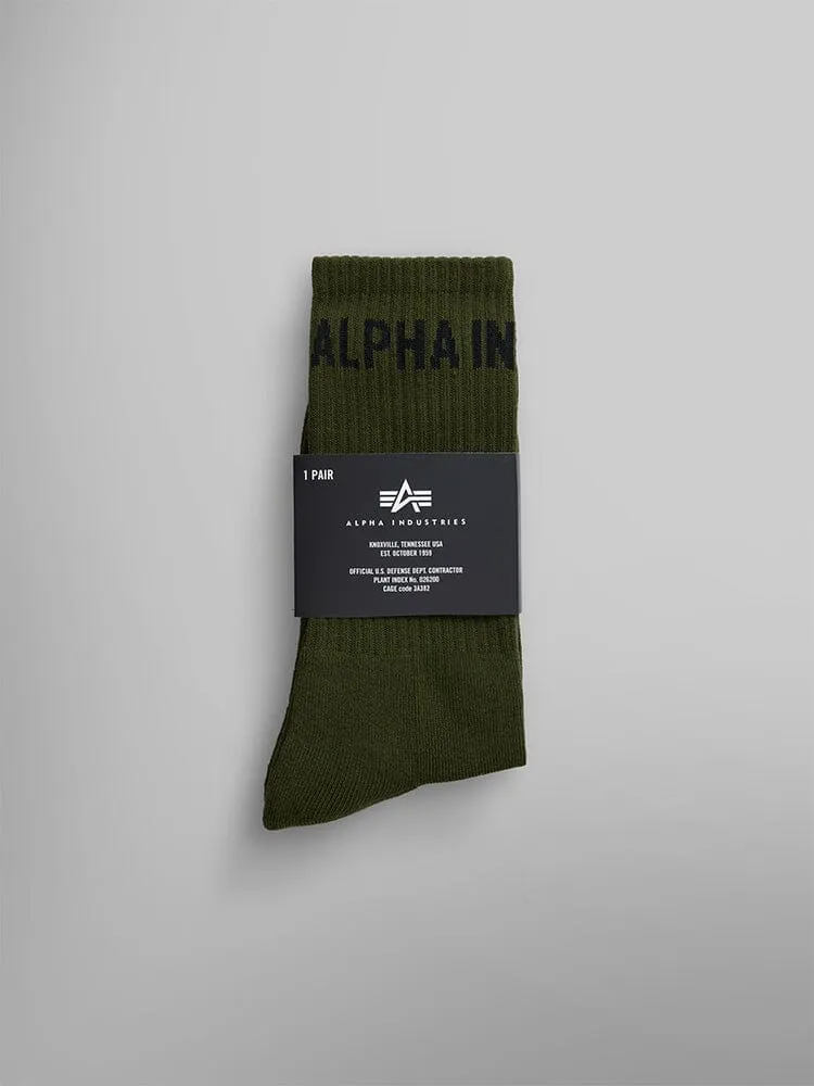 Alpha Industries Logo chaussettes blanches coton O/S