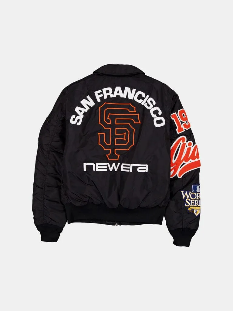 Alpha Industries MA-1 Giants blouson noir col rabattu