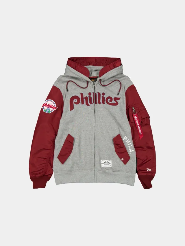 Alpha Industries Phillies MA-1 sweat zippé rouge homme