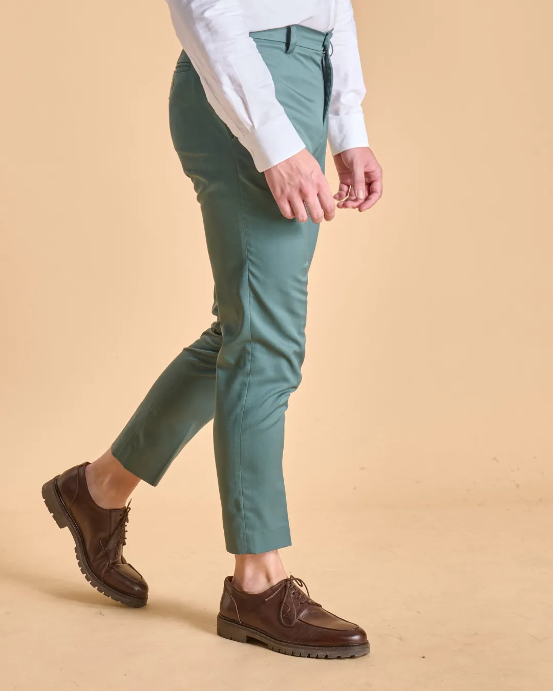 Soubacq Faubourg pantalon homme gabardine coton vert