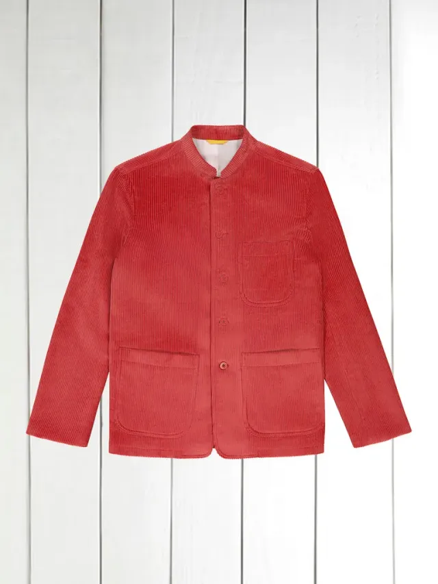 Hollington Tyrol veste vieux rose velours laine col nehru