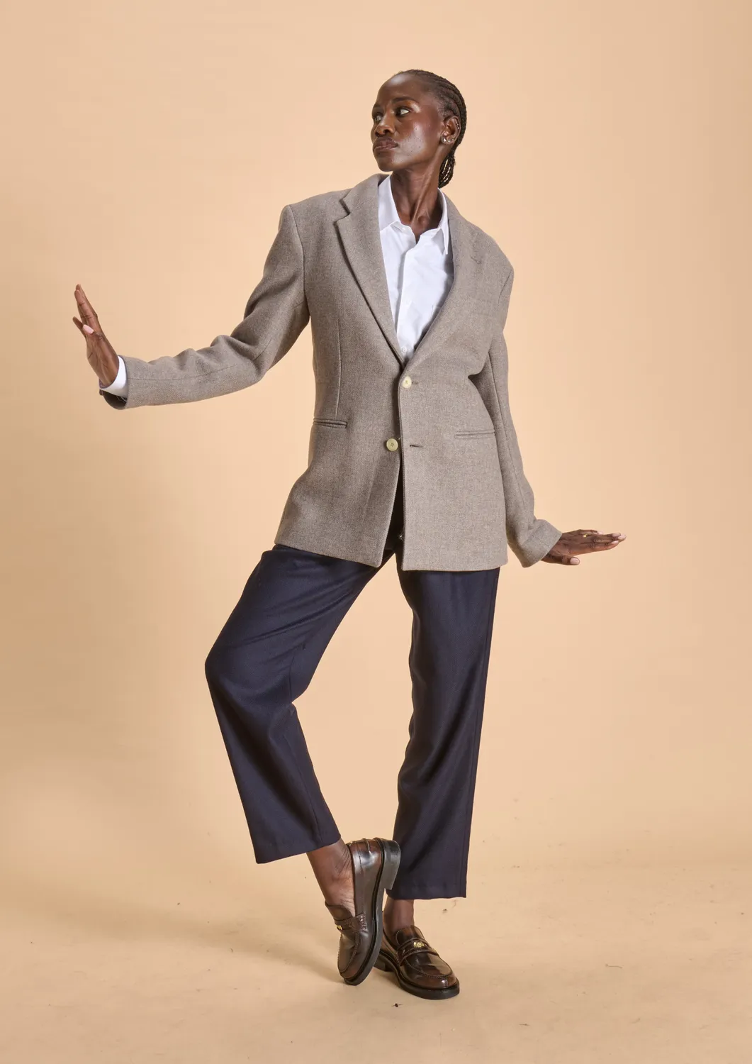 Soubacq Deauville blazer laine grise