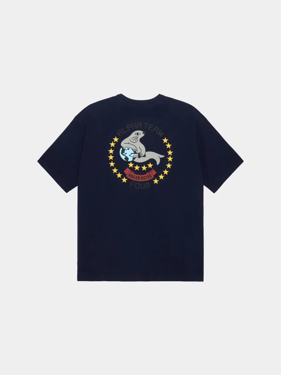 Alpha Industries Seal t-shirt relaxed bleu replica coton