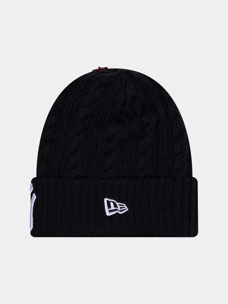 Alpha Industries Yankees Cable Knit bonnet navy 100% laine