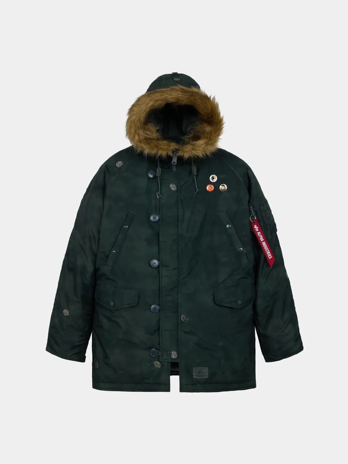 Alpha Industries N-3B Oxford Parka Vintage noir pin