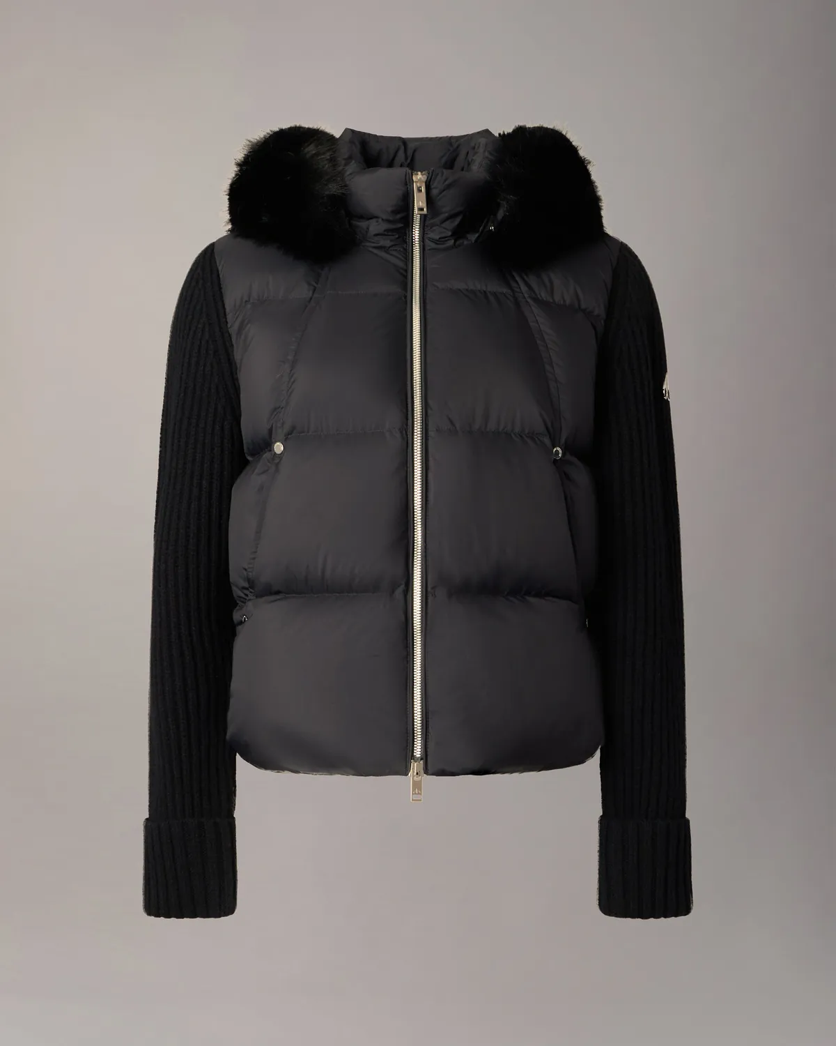 Moose Knuckles Everest Hybrid doudoune noire manches tricot