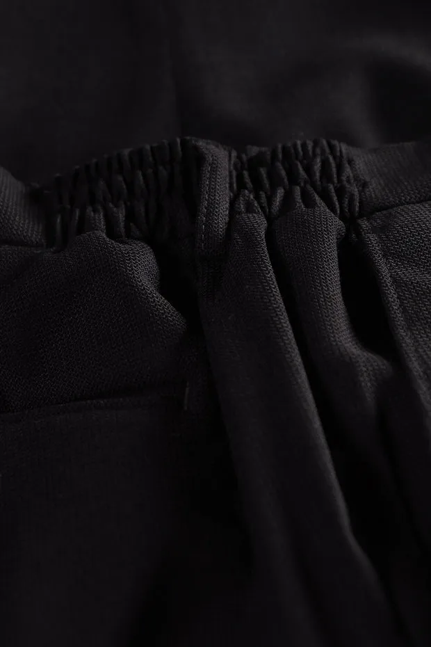 Hollington pantalon taille élastiquée crêpe laine noir