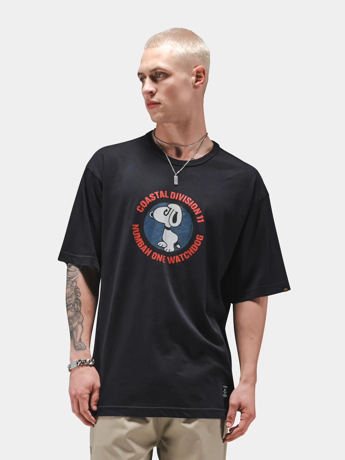 Alpha Industries Watch Dog tee coton relaxed noir