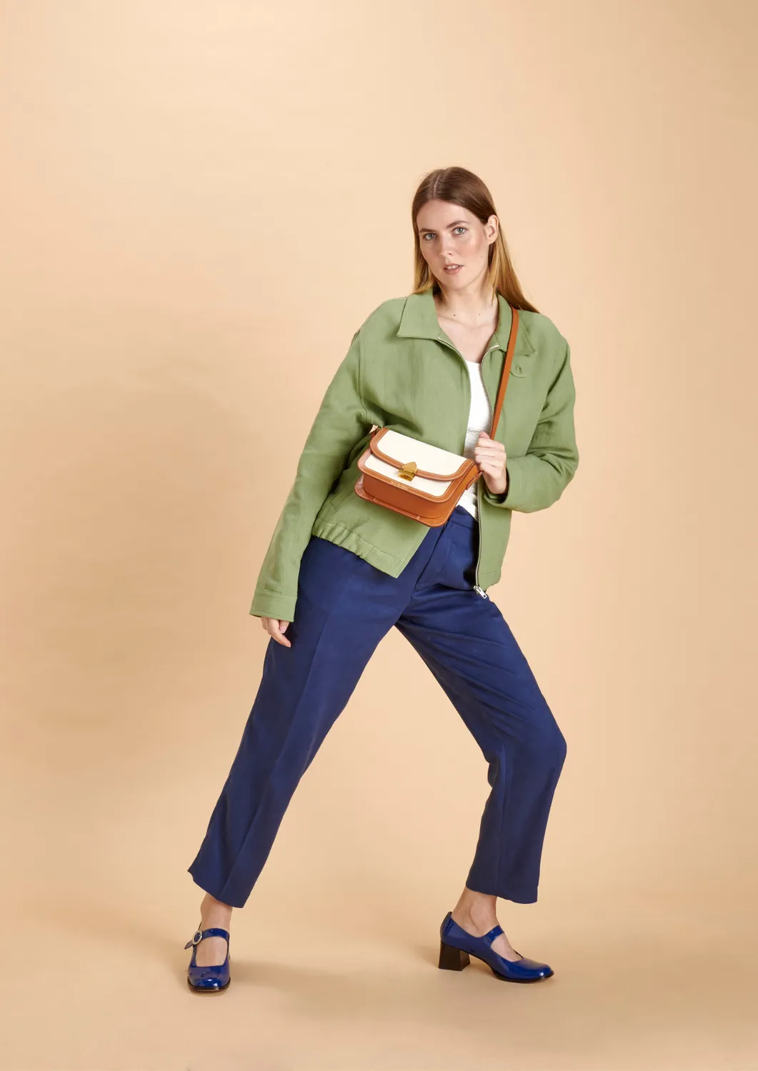 Soubacq Emilo blouson gabardine coton lin beige