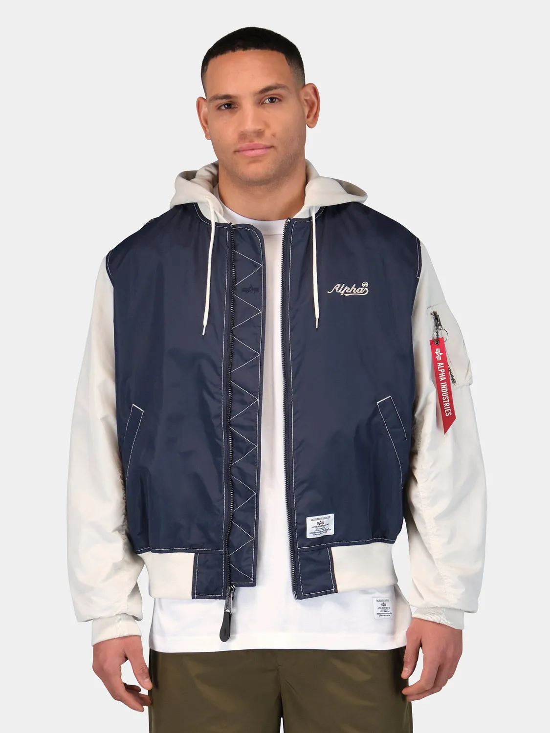 Alpha Industries L-2B Blouson Bleu Capuche Léger