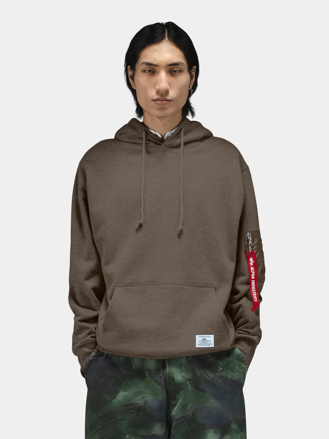 Alpha Industries Utility Pocket hoodie marron coton