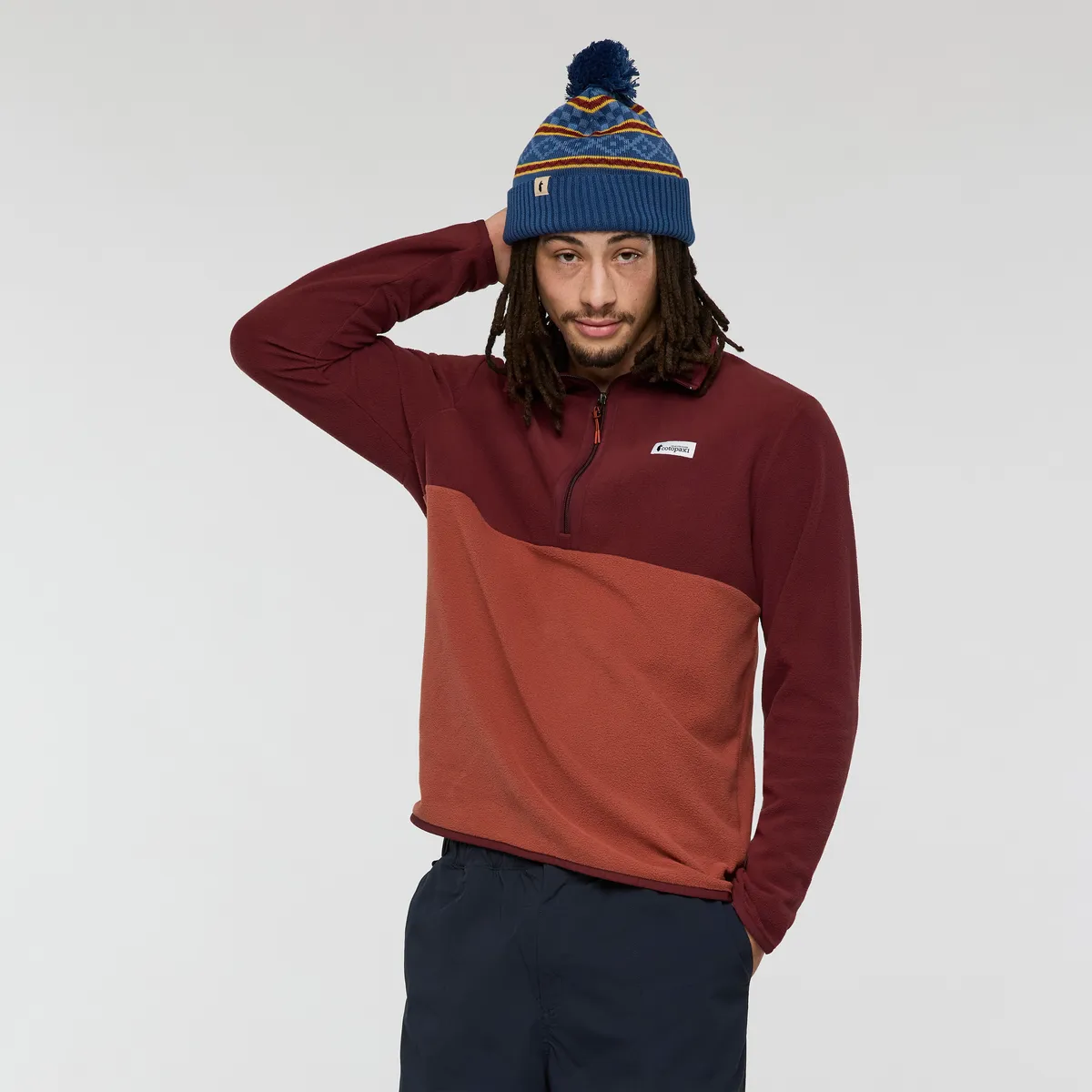 Cotopaxi Amado pull polaire homme Deep Sea/Fjord demi-zip