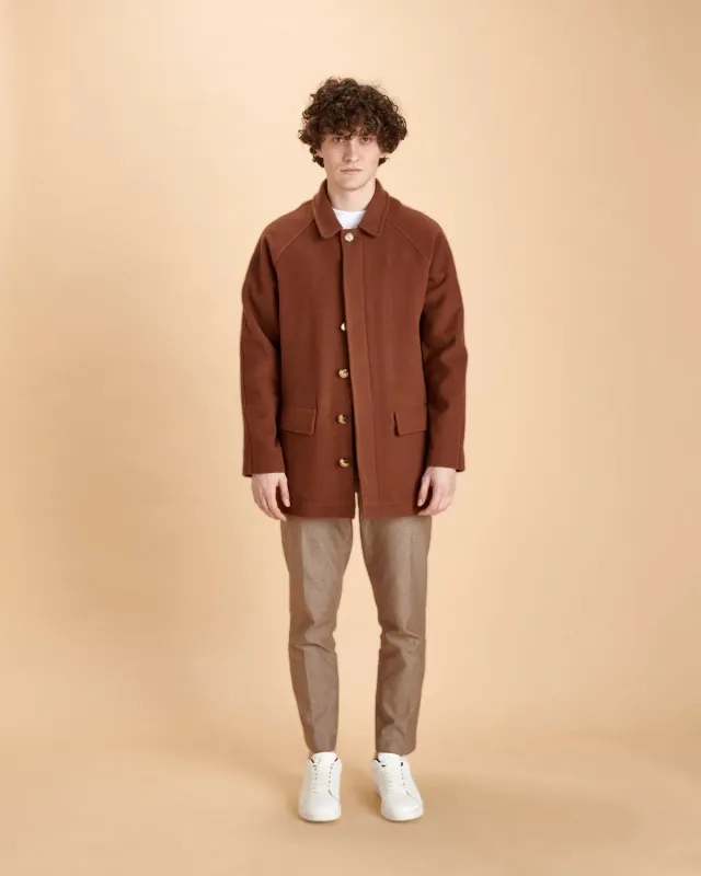 Soubacq Le Trench Lavallière trench drap de laine brun