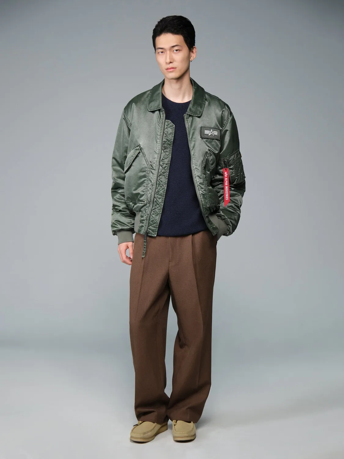 Alpha Industries CWU 45/P Battlewash bomber deep forest vintage