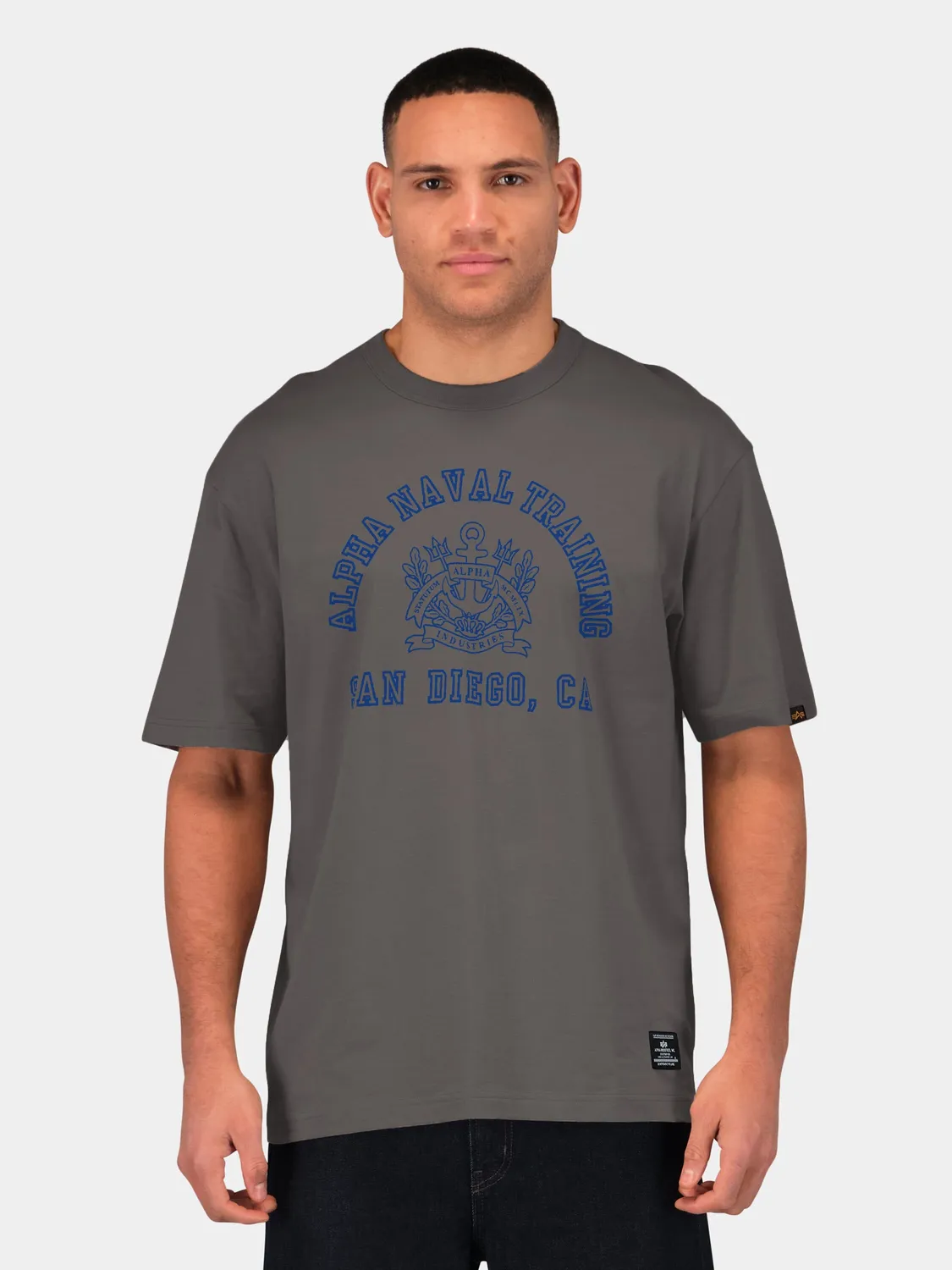 Alpha Industries Naval Base San Diego t-shirt gris coton relaxe