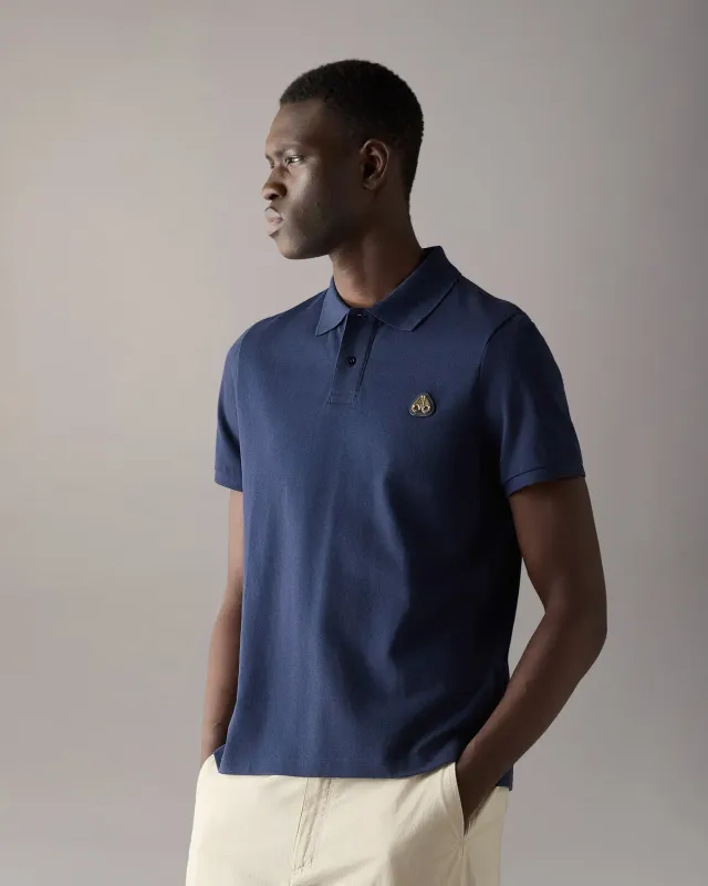Moose Knuckles Gold Everett polo marine coton raffiné