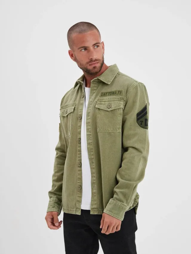 DAYTONA Melhart chemise militaire surchemise coton beige