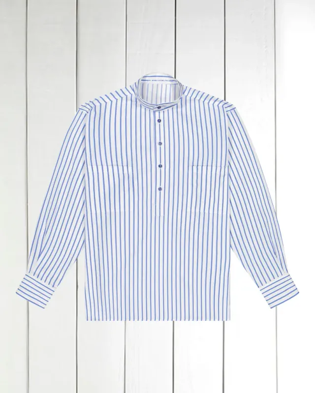 Hollington chemise col mao coton rayures pastel