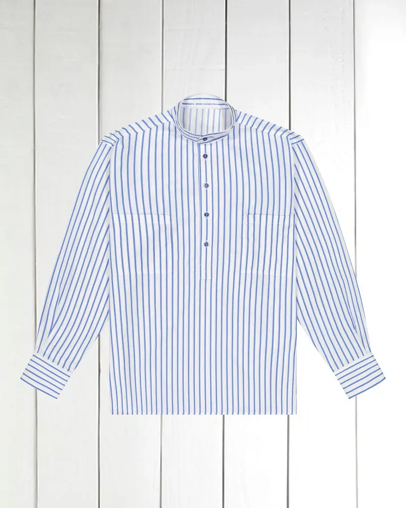 Hollington chemise col mao coton rayures pastel