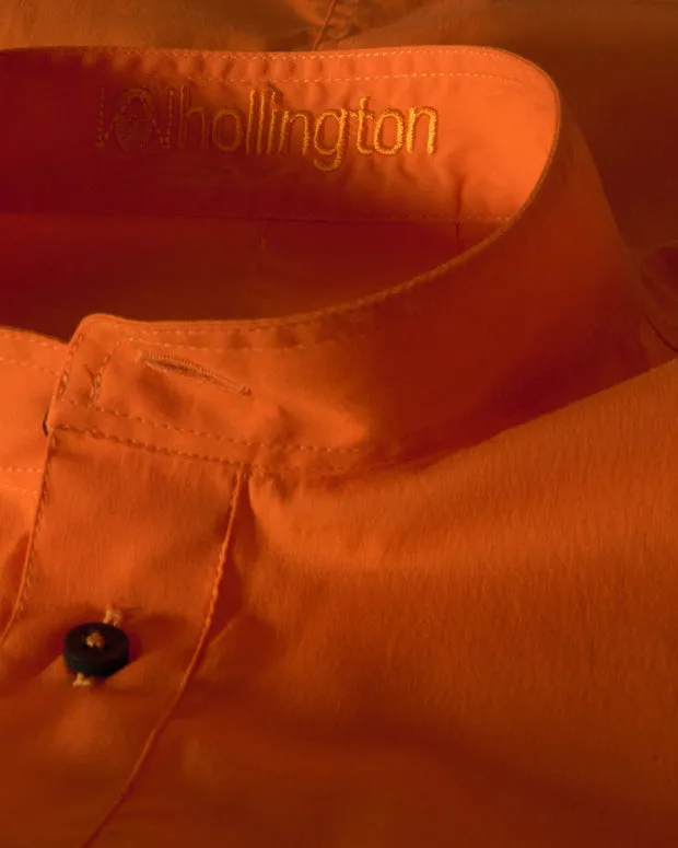Hollington Nehru chemise popeline orange stretch