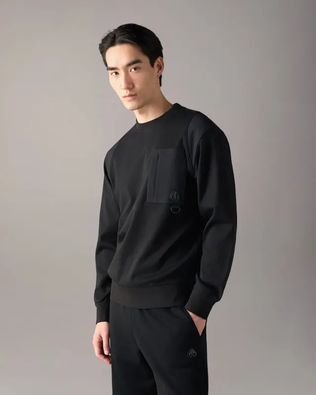 Moose Knuckles Dalon sweat col rond noir homme